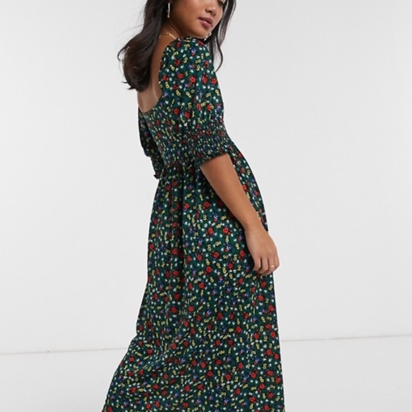 BNWT ASOS petite smocked bust maxi dress-Ditsy - Picture 2 of 4